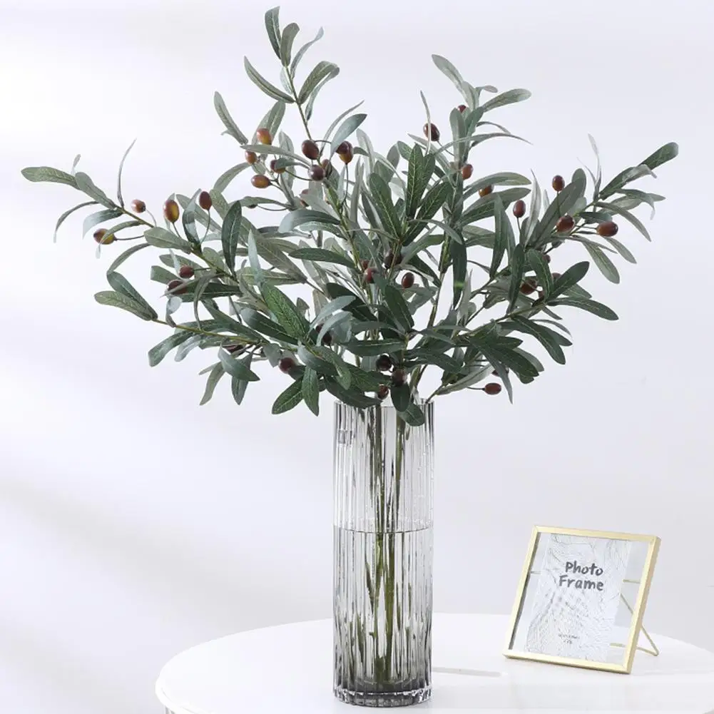 

Artificial European Olive Tree Branches with olive fruit leaves for home hotel wedding DIY decoration flowers plants wreath leaf