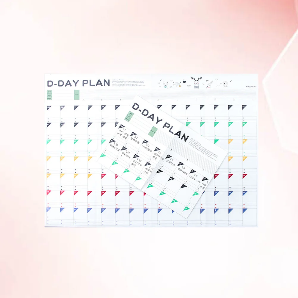 

12pcs 100 Day Countdown Calendar Practical Lovely Learning Student Stationery for Appointments Work