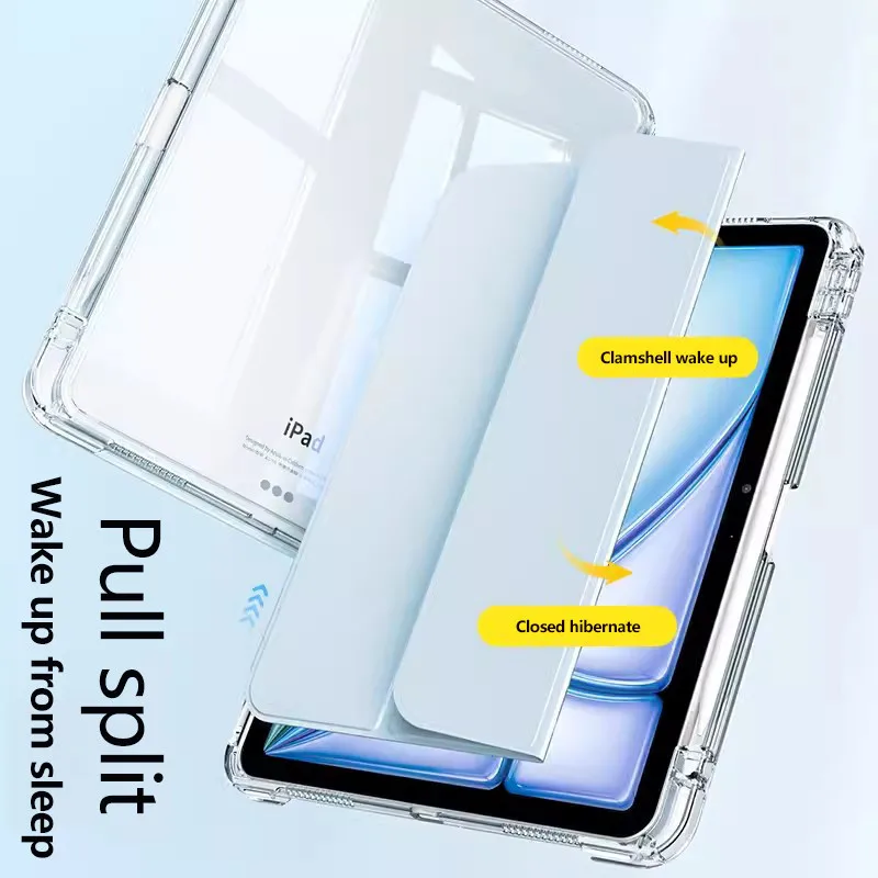 Чехол для iPad Mini 2024 7 A17 Pro Mini6 2021 акриловый HD прозрачный жесткий низ мягкая боковая