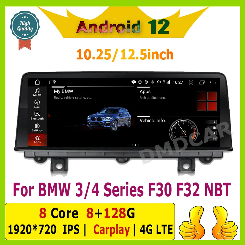 

10.25"/12.5" Android 12 8Core 8G+128G Car Multimedia Player GPS Navigation for BMW 3/4 Series F30 F31 F34 F32 F33 F36