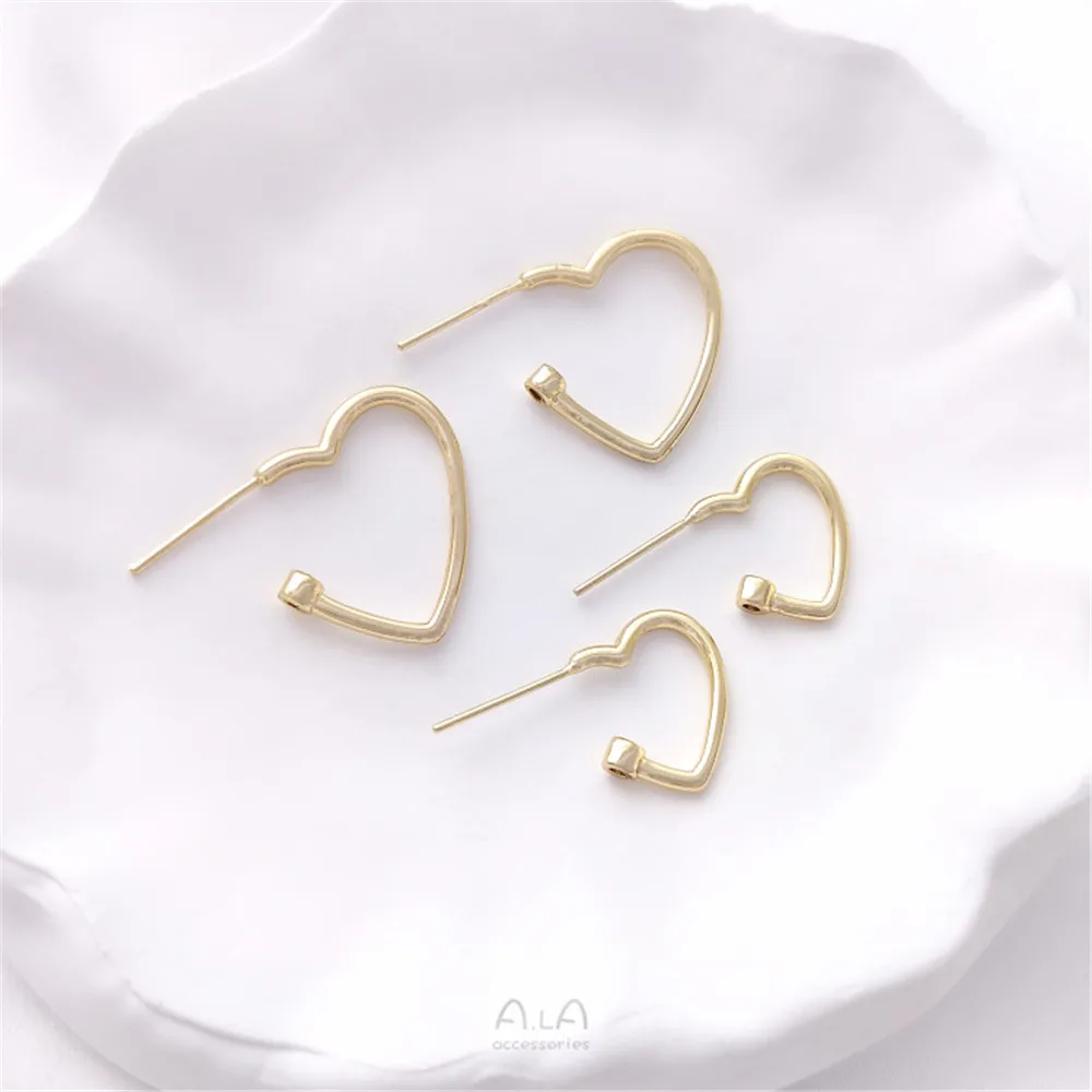 Серьги в форме сердца из циркония серебро 925 пробы