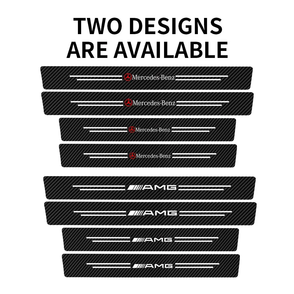 4 шт. автомобильная наклейка из углеродного волокна порог автоматической двери