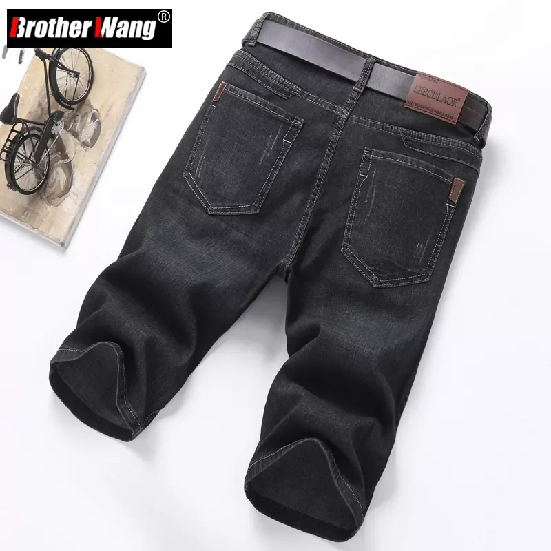 

NEW IN Summer New Men's Thin Black Short Jeans Classic Style Business Fashion Elastic Straight Denim Shorts Male Brand Cloth
