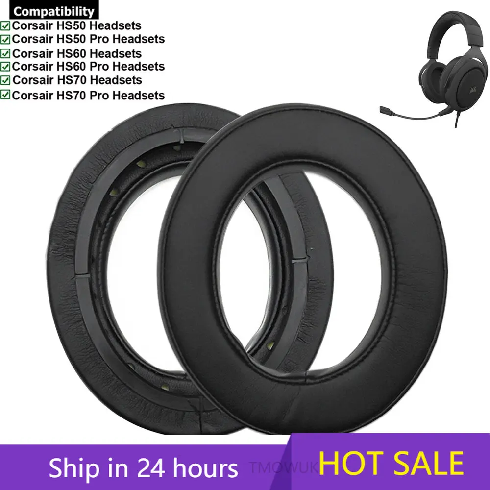 

Replacement Earpads For Corsair HS50 HS60 HS70 Pro Headset Gamer Headphones Leather Sleeve Headband Earmuff Cover