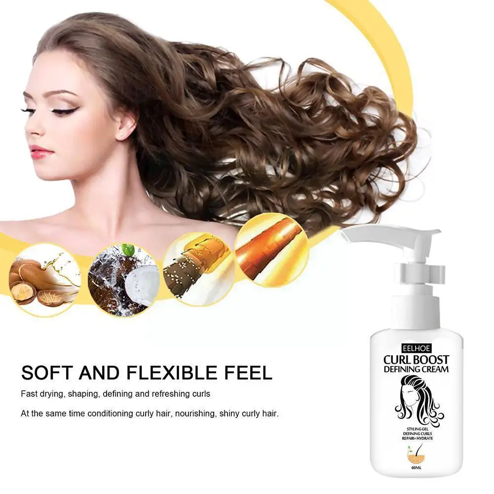 

60ml Elastin Perfect Curly Hair Quick-acting Salon Hair Conditioner Frizz Curly Essence Prevent Care Styling Cream Hairstyl H1d5
