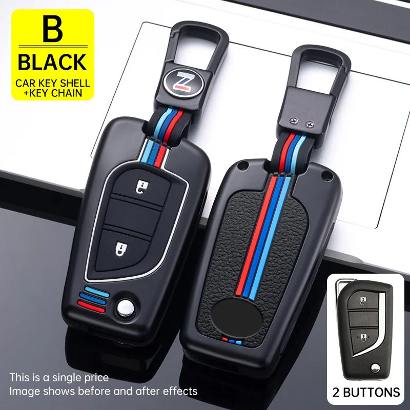 Car Key Cover Case Shell For Toyota Auris Corolla Avensis Verso Yaris Aygo Scion TC IM Camry RAV4 Forturner Hilux Chain |
