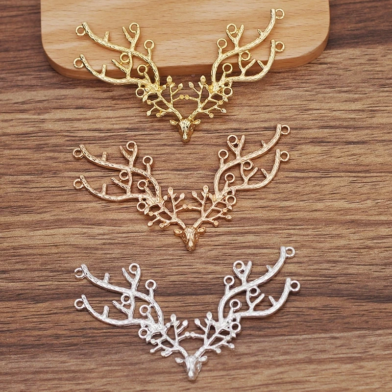 

10pcs 72x42mm New Alloy Antlers Accessories For Headdress Necklace Jewelry Making Component DIY Jewelry Findings