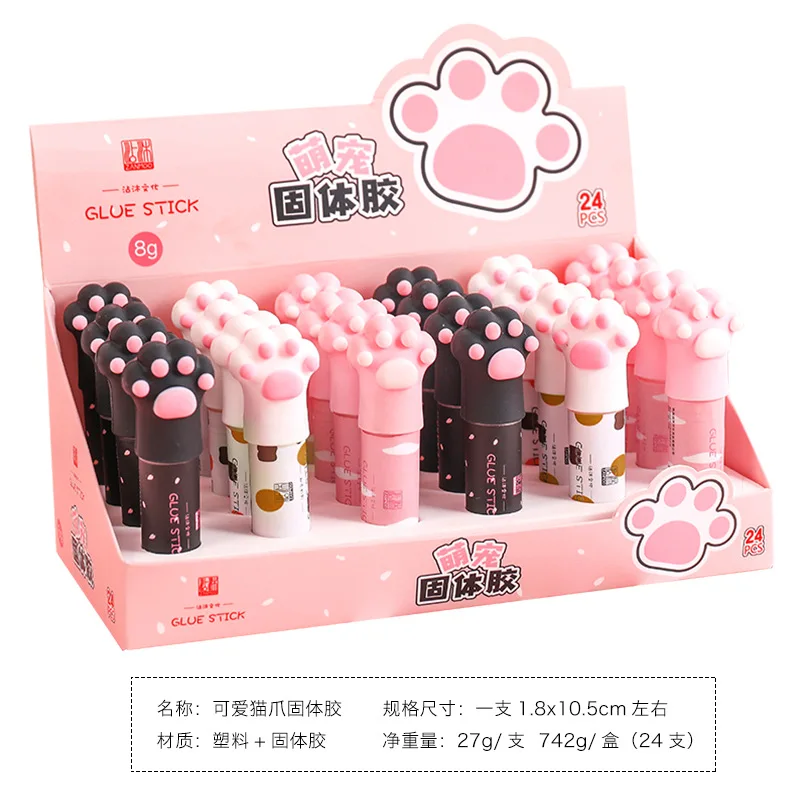 Кавайная кошка в форме когтя твердый клей-карандаш прочный для студентов