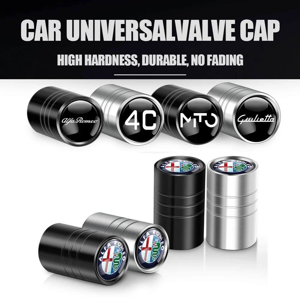 

Car Styling Wheel Tire Valve Caps Cover Dust-proof Accessories For Alfa Romeo Giulia Stelvio MiTo Giulietta Tonale 147 156 159