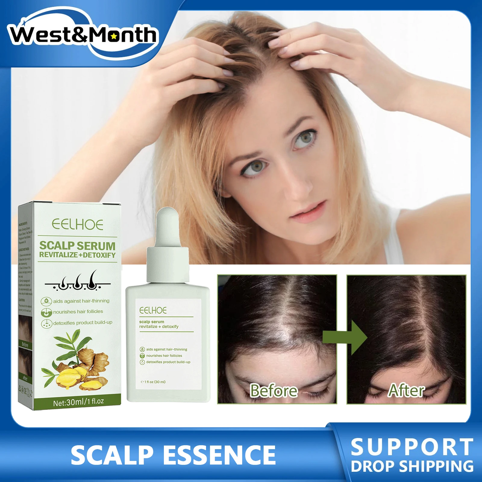 

Dense Hair Essential Oil Remover Oil Nourishing Repair Damage Anti Loss Brighten Smooth Hair Rapid Growth Prevent Drying Serum