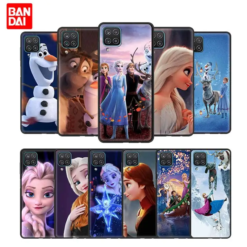 

Disney Queen Elsa Frozen Cartoon Case for Samsung Galaxy A12 A02 A02s A21s A22 A32 A51 A52 A72 4G 5G Soft Black Cover Silicone