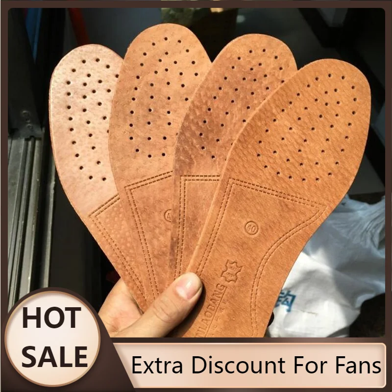 

2022 New Ultra Thin Breathable Deodorant Leather Insoles Large Size 36-44 Absorb Sweat Replacement Inner Soles Shoes Insole Pads