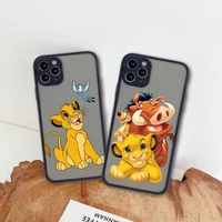 simba lion king phone case for iphone 13 12 11 pro max mini xs 8 7 plus x se 2020 xr matte transparent cover