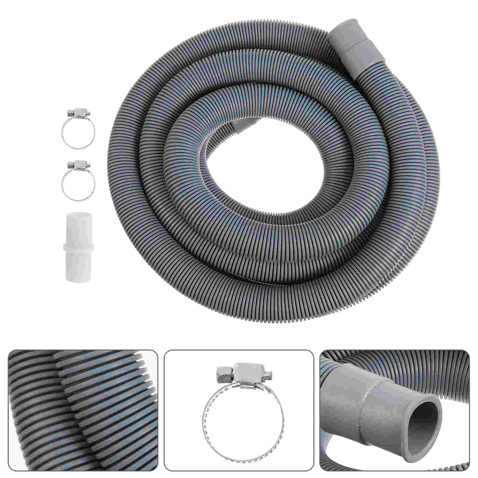 

4 Meter Portable Washer Machine Extension Water Hose Cleaning Tube Plastic Clamp