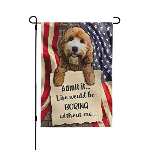Фото Красивый садовый флаг Goldendoodle, 12,5 x 18 дюймов, двусторонний, патриотический, для сада, OOV IIC №1