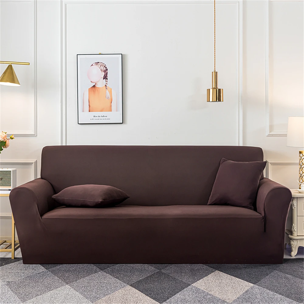 

Solid Color Elastic Sofa Cover for Living Room L-Shape Corner Couch Cover Thicken 1/2/3/4 Seat Slipcover Furniture Protector 1PC