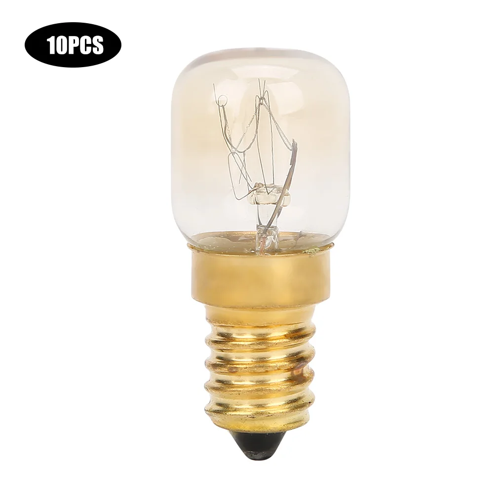 

10Pcs 300℃ High Temperature Resistance E14 Brass Microwave Oven Light Bulb Parts Accessories15W