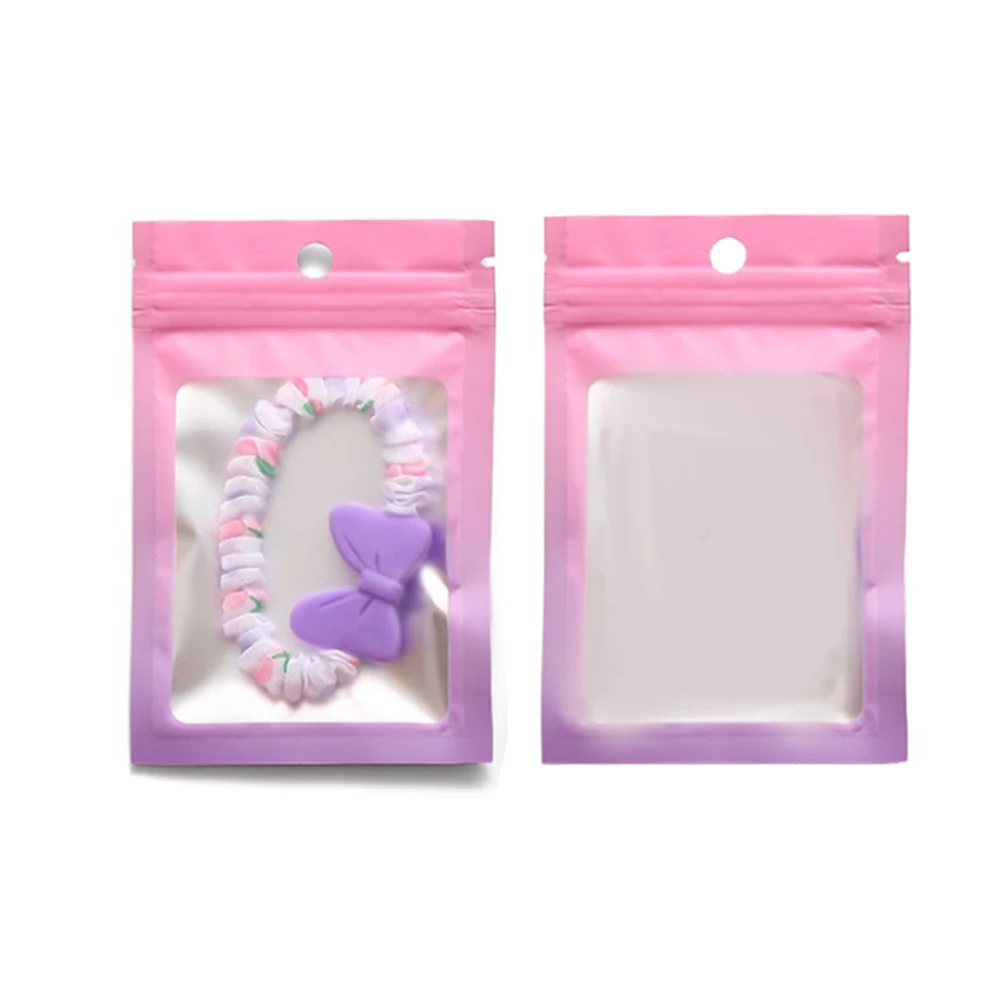 Пластиковые пакеты на молнии с градиентом подвесные мешочки для хранения колец