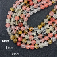 watermelon crystal natural stone necklace bead 6mm8mm10mm beads round bracelet beads for jewelry making diy earrings accessories