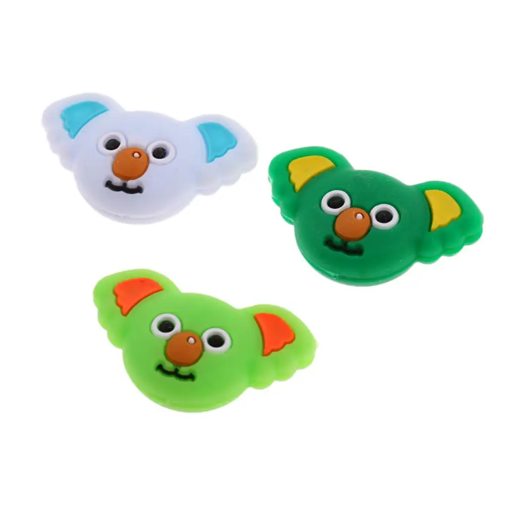 

3 Pieces Silicone Cute Tennis Racquet Vibration Dampener Shock