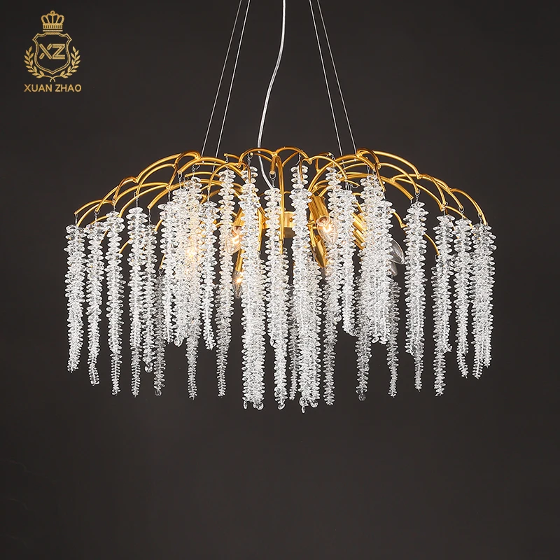 

YUNYI Modern Luxury Tree Branch Lamp Golden Hotel Villa Living Room Decoration Crystal Chandelier
