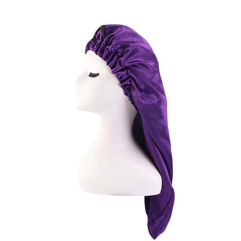 

Mulberry Silk Sleeping Cap Night Women Solid Momme with Elastic Ribbon for Hair Care Long Hair Silk Sleeping Bonnet