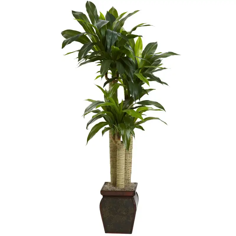 

Real Green Cornstalk Dracaena Artificial Plant with Vase