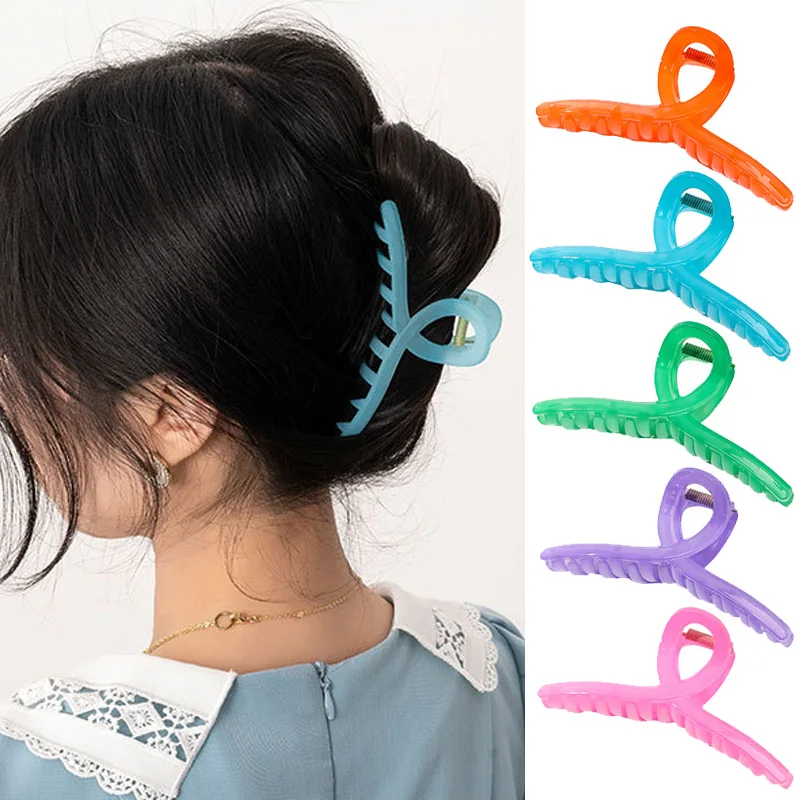 

Заколка для волос с крестом в виде краба, модный зажим для волос карамельных цветов, большой размер, в Корейском стиле, с геометрическим диза...