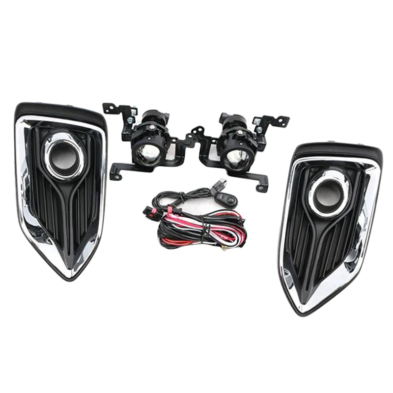 

1 Pair Front Bumper Fog Light Kit with Wiring Switch Bezel for Hyundai Accent 2018-2019 2020 Accessories