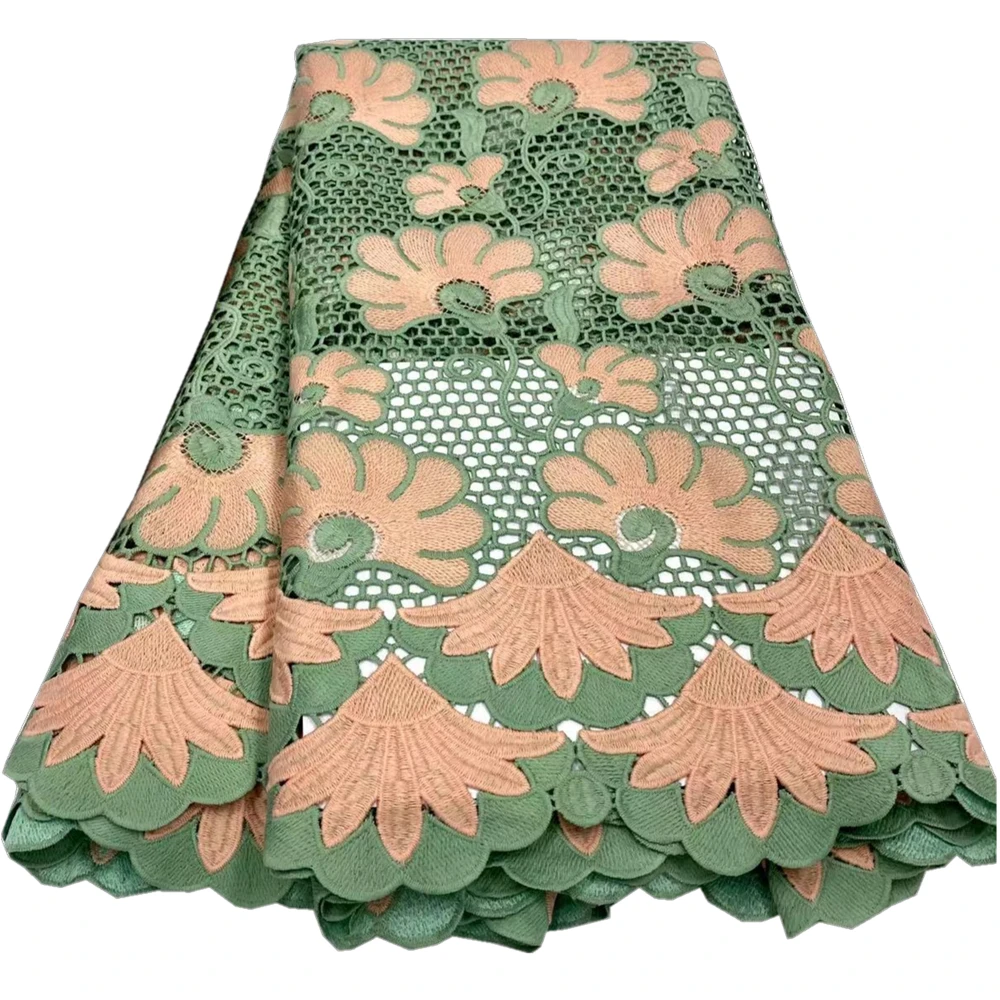 

High quality 2022 Africa guipure cord laces water soluble skin friendly laces fabrics 5 yards for woman dress DIY cord laces