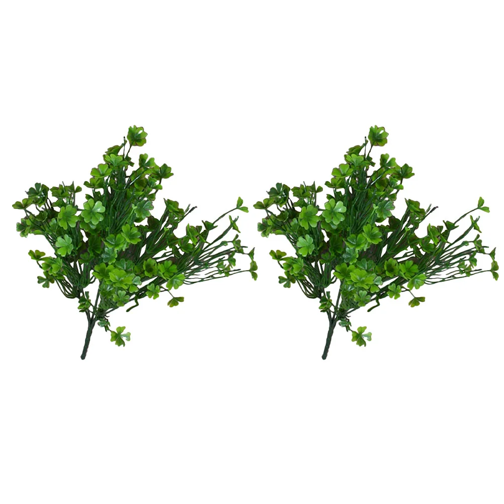 

2Pcs Artificial Four Leaf Table Bouquet Centerpiece Farmhouse Fake Shamrock