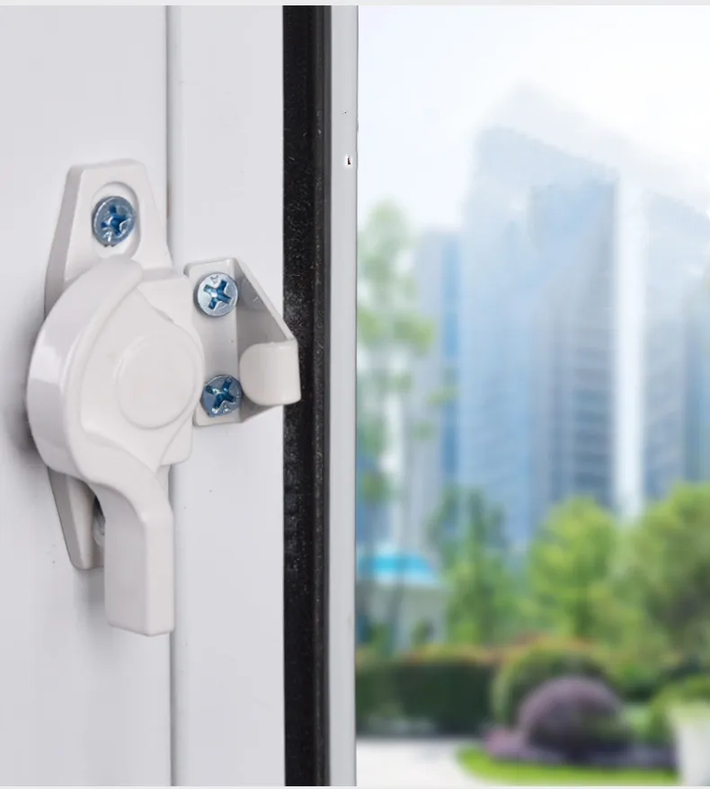 

2pcs Casement Window Lock Buckle Crescent Shape White Sliding Window Handle Sweep Latch Safety Protection Lock Accessories