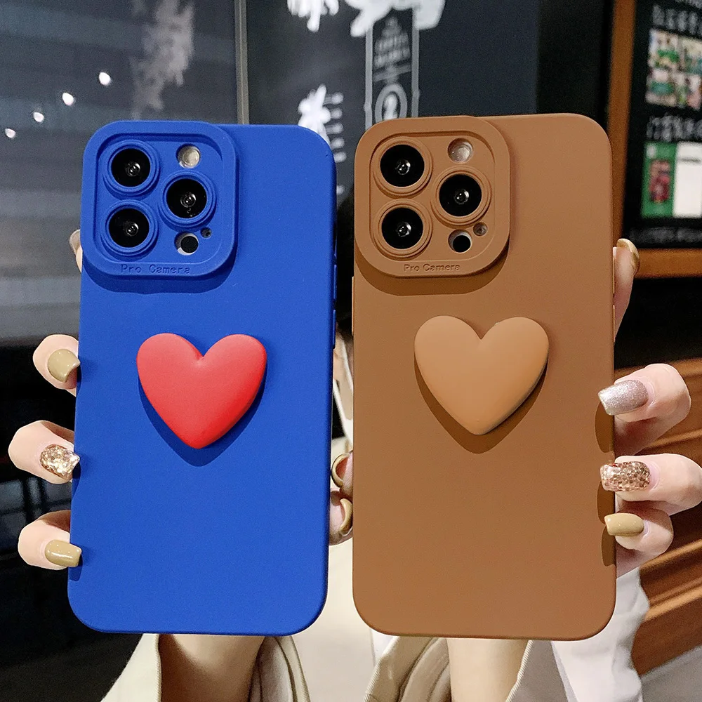 

Love Heart Len Protection Case For Iphone 12 Carcasa Iphone 11 13 Pro Max X Xs Max XR 7 8 Plus SE 2020 Silicon Funda TPU Covers