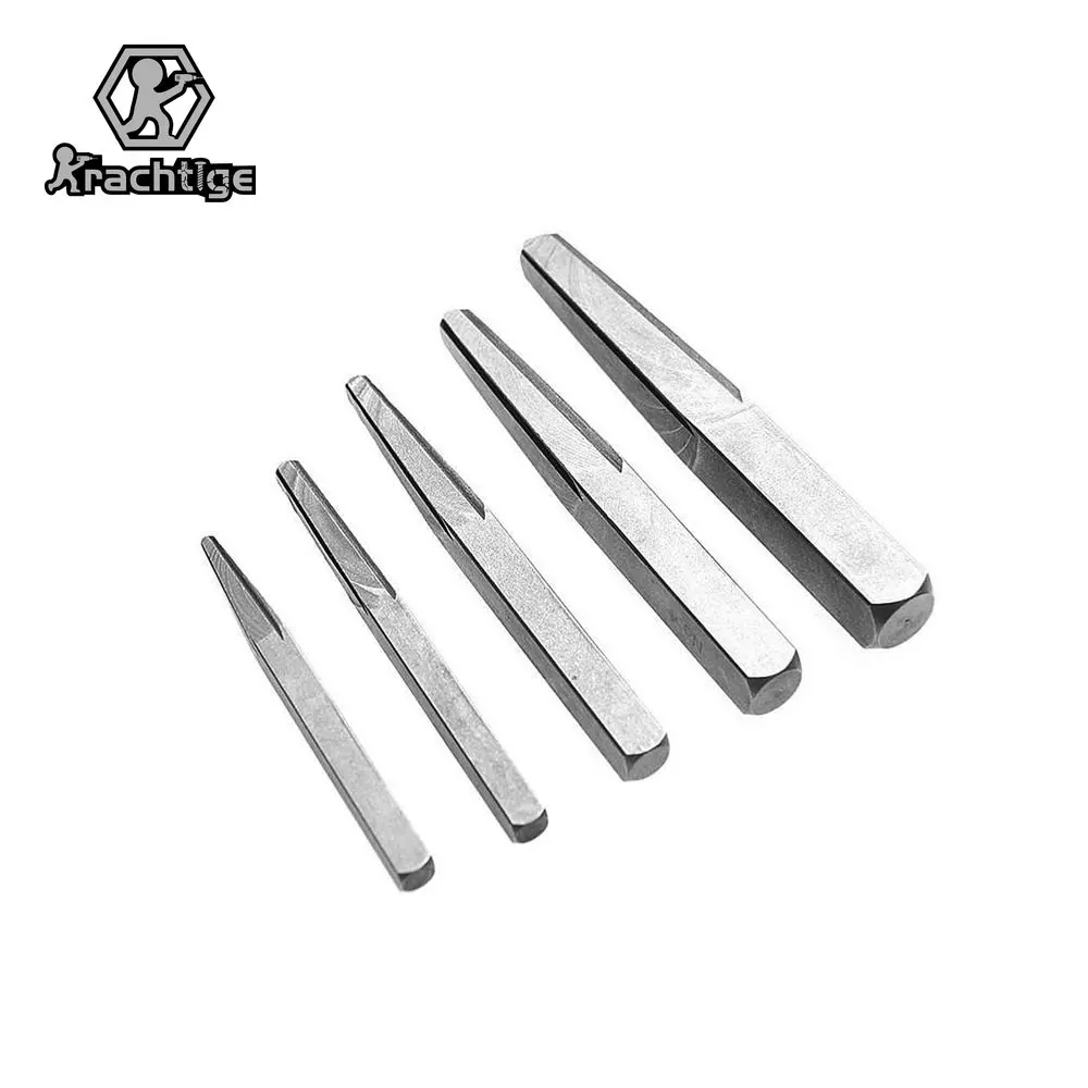 Bolt Screw Extractor Broken Head Screw Remover Tool 5Pcs Square Screw Removal Drill Bit Set