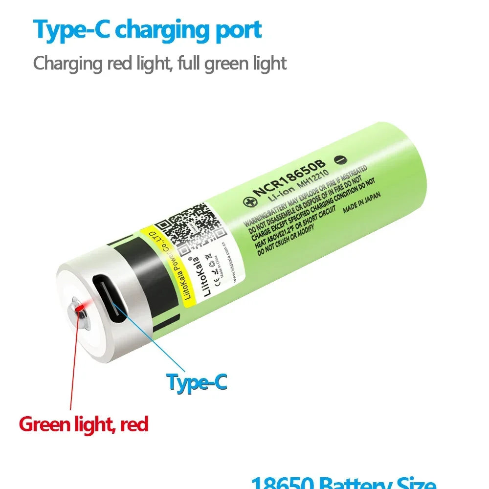 Литий-ионная аккумуляторная батарея LiitoKala USB-34B 18650 3 7 В 3400 мАч