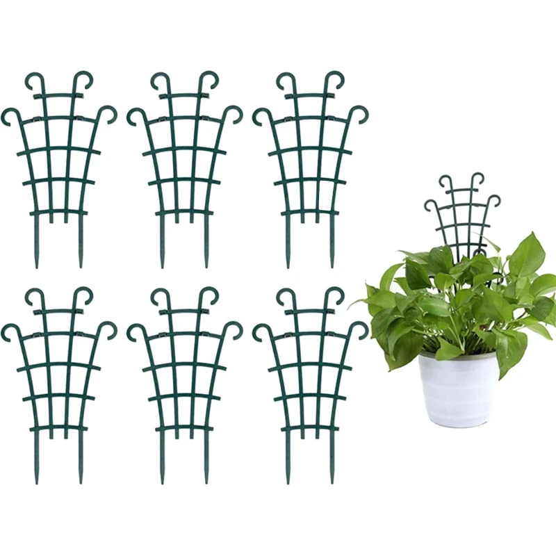 

6Pcs Garden Plant Climbing Trellis Rustproof Sturdy Vegetable Support Trellis for Potted Plant Indoor Outdoor Plastic Rack