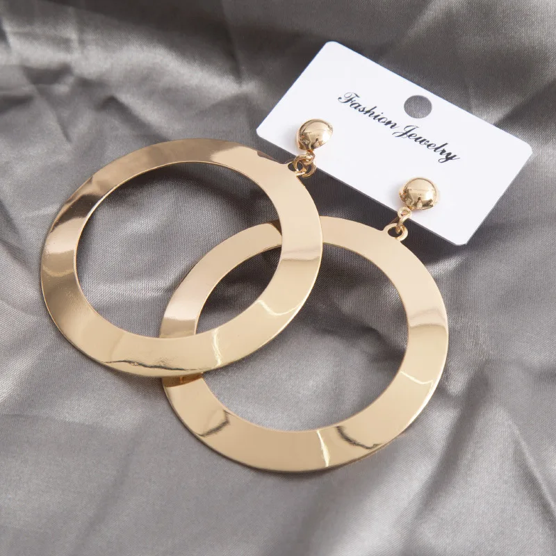 

Металлические полые серьги из нержавеющей стали, крупные геометрические Винтажные серьги в богемном стиле для женщин, 2022