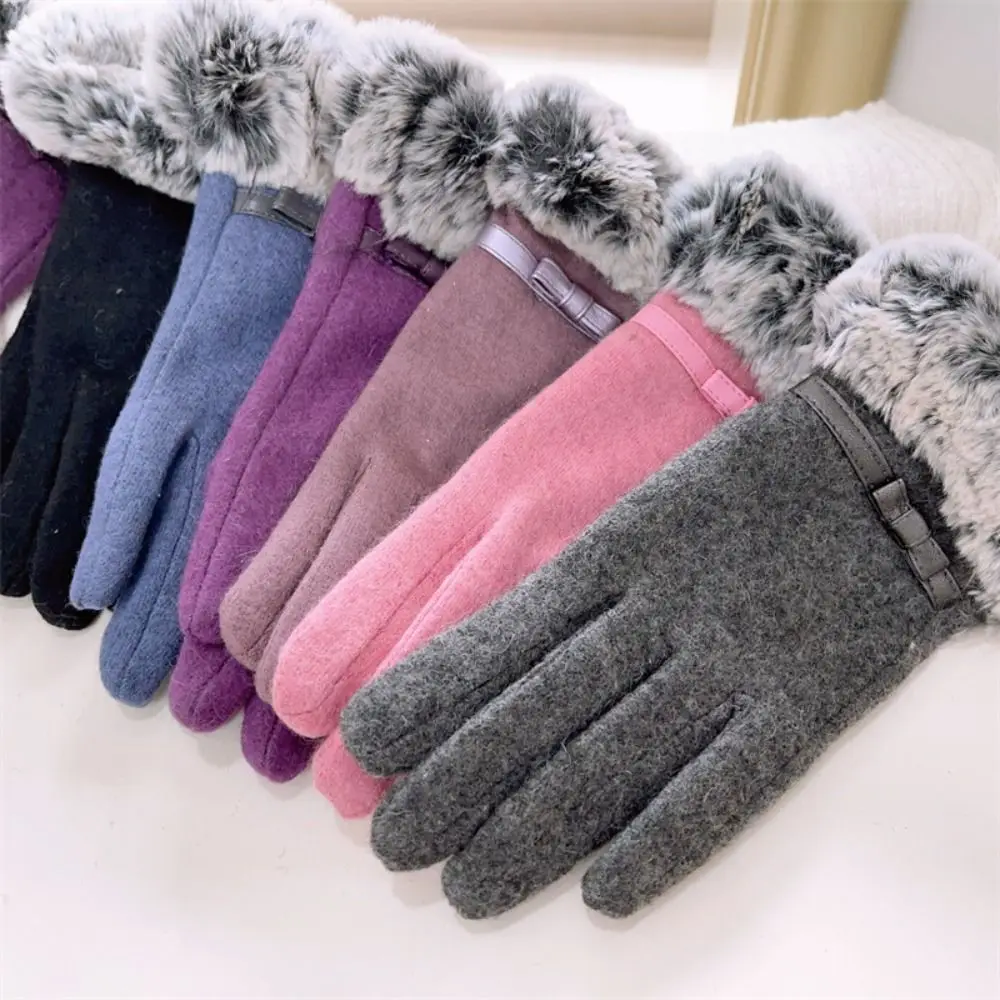 

Зимние теплые перчатки, мягкие непромокаемые утолщенные плюшевые перчатки для вождения, ветрозащитные варежки для женщин