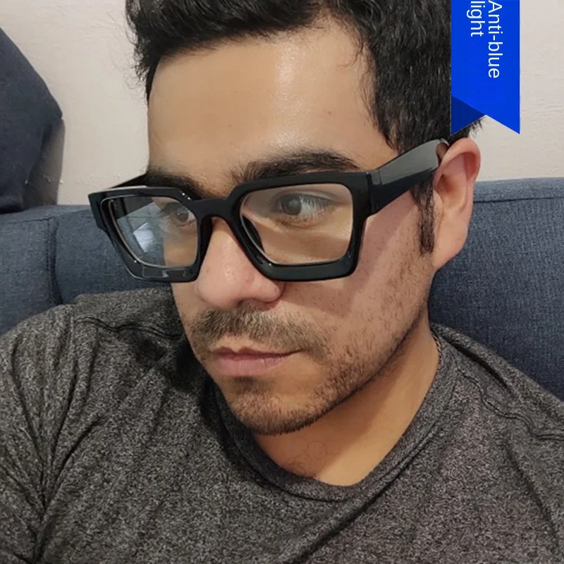 

GUSON Square Block Blue Light Glasses for Women 2023 New INS Style Plain Glass Spectacle Fashion Eyeglass Frame for Men Vintage