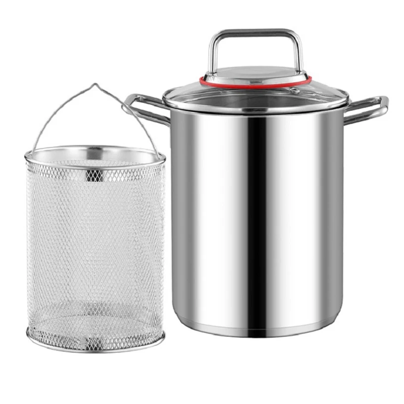 

Steel Asparagus Pot Household Soup Pot With Basket Asparagus Pasta Cooking Strainer