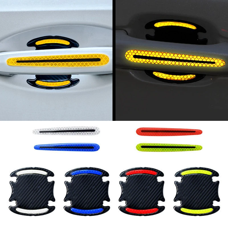 

Автомобильные отражающие наклейки из углеродного волокна, защита от царапин, защитные отражающие полоски для двери, наклейка на телефон