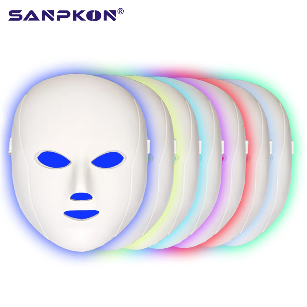 

7 Color LED Mask For Face Neck EMS Micro-current Anti Wrinkle Acne Removal Neck Skin Rejuvenation Korean Photon Therapy Machine