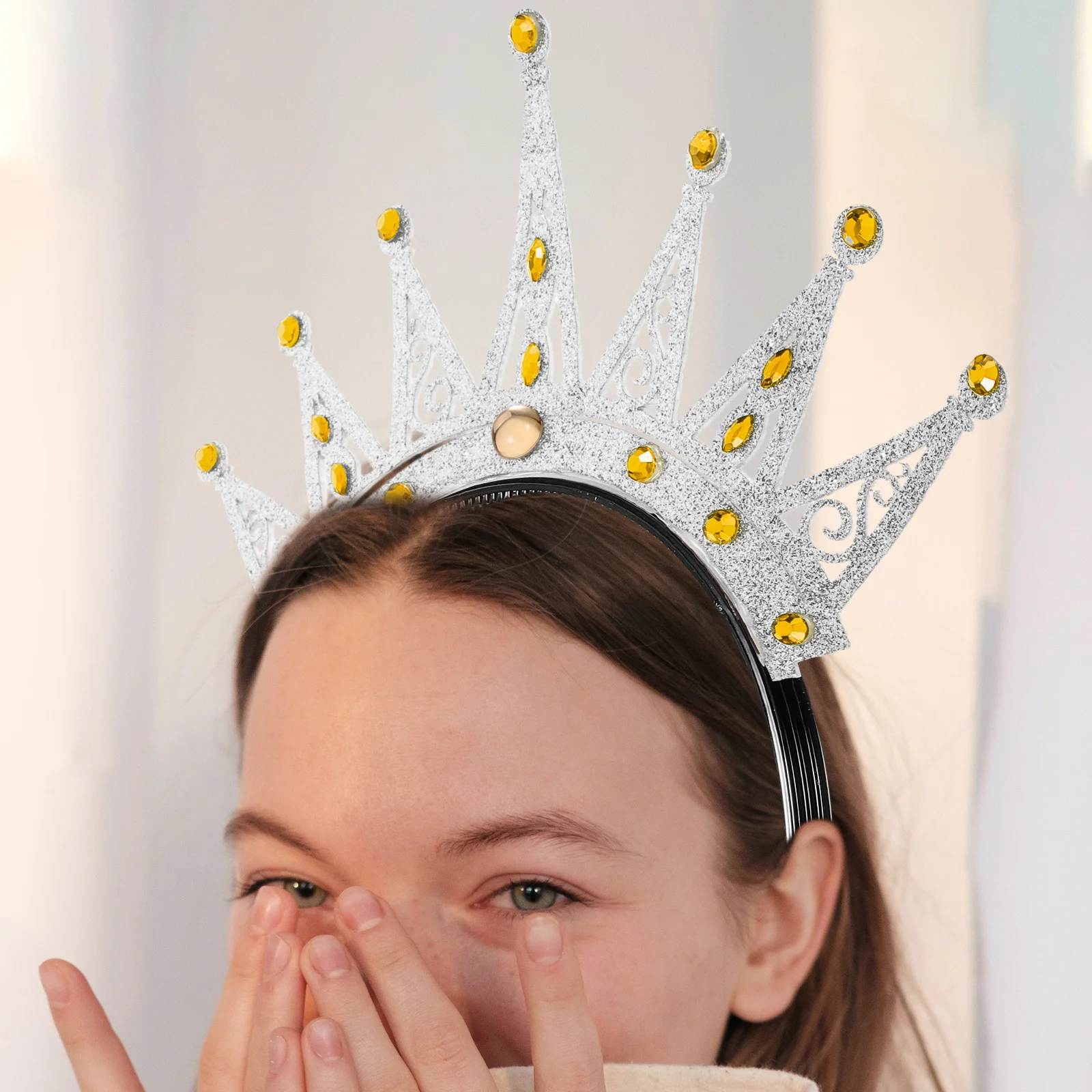 

Apparel Festival Accessories Women Princess Crown Costume Hairbands Women's Cosplay Clothing Retro Glitter Party