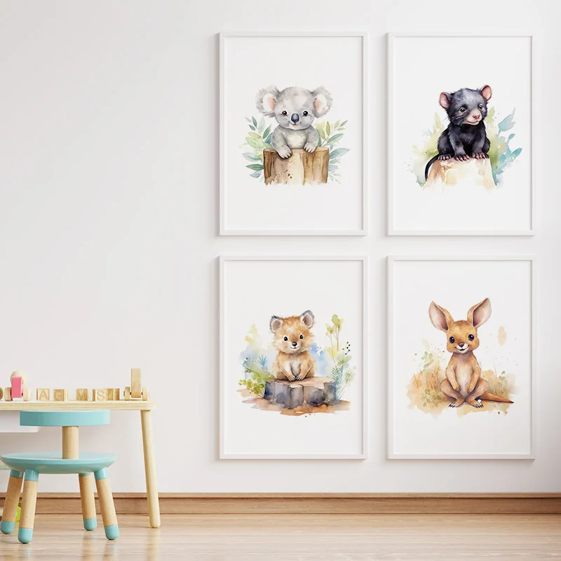 Милый Австралийский постеры с животными принтом Kangaroo Koala холст картина для