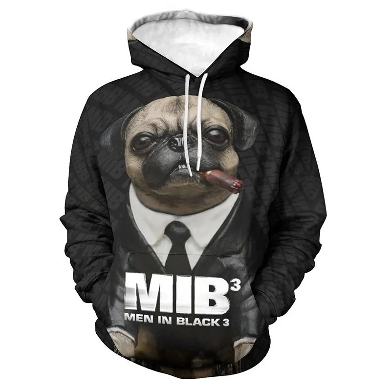 

Толстовка мужская с длинным рукавом, модная повседневная свободная уличная одежда с 3D-принтом Cuat Dog