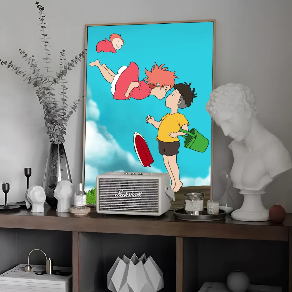 Аниме P-ponyo классический аниме постер водостойкая бумажная наклейка кофейня бар