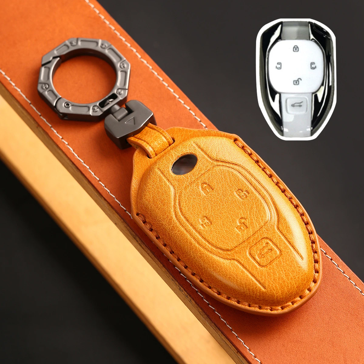 

Кожаный чехол для автомобильного брелока для Trumpchi GAC 2021 2022 2023 2024 Empow J11 J12 J13 J14 J15 J16 GS8 M8, аксессуары для ключей