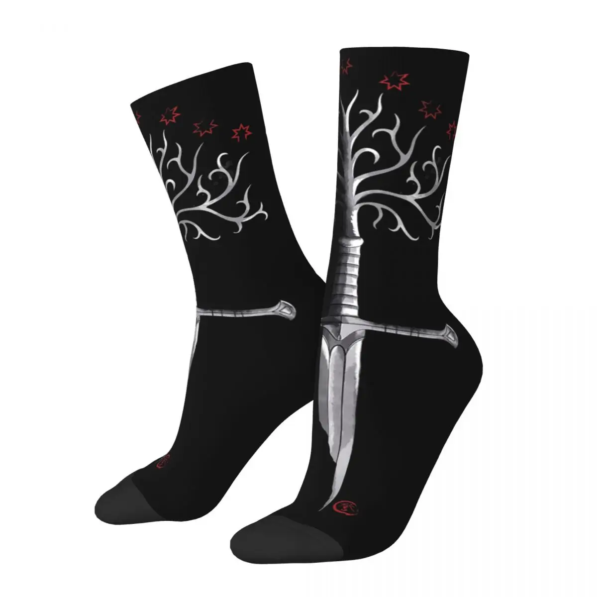 

Crew Socks Narsil Anduril Sword Of Gondor Merch for Male Compression Stockings Spring Autumn Winter Best Friend Gifts