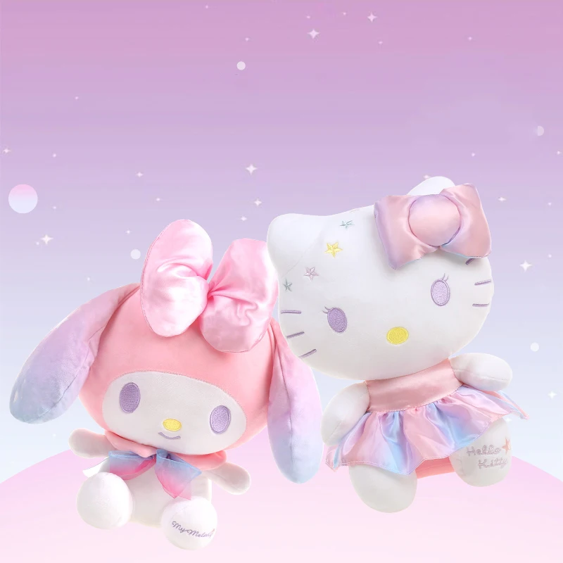 

Оригинальные милые набивные куклы-животные Sanrio Hello Kitty, ослепительные звезды, Дизайн Kawaii My Melody, плюшевые игрушки КТ, игрушки для кошек, подарки для детей