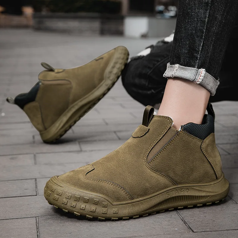 

Breathable Ankle Boots New Men's Casual Shoes Leather Male Outdoor shoes Hard-Wearing Work Safety Shoes S14220-S14227 Morliron